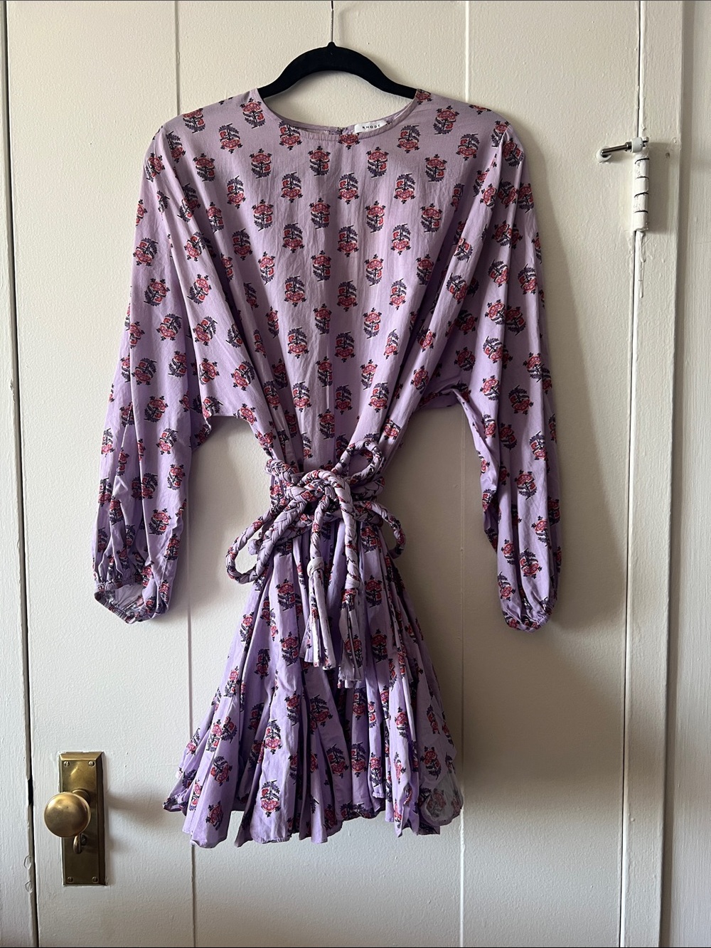 RHODE Lilac Floral Tie-Back Mini Dress